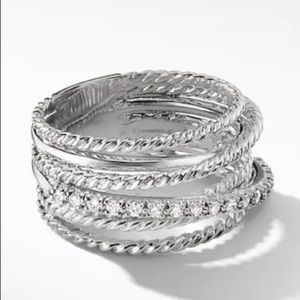 David Yurman Crossover Wide Ring with Diamonds
